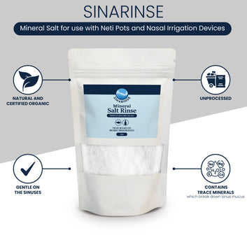 Sinarinse Mineral Sea Salt Rinse 250g - Neti Pot and Nasal Irrigation Device Salt