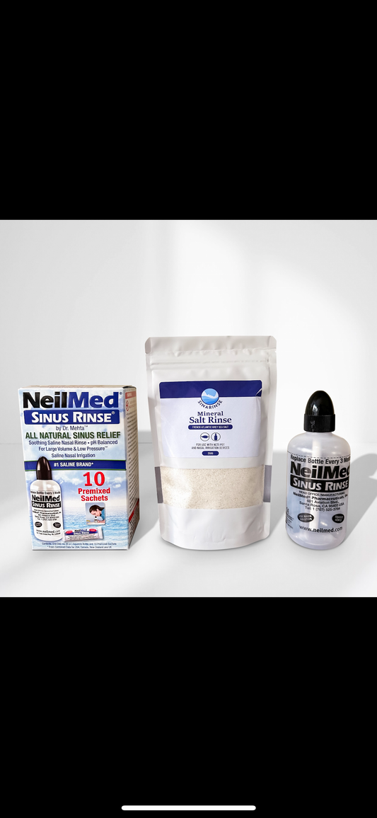 NeilMed and Sinarinse Mineral Sea Salt 250g Nasal Irrigation Kit